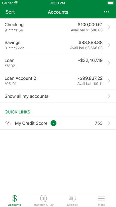 SpiritBank Mobile Banking Screenshot