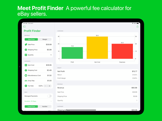 Screenshot #1 for Profit Finder - Fee Calculator