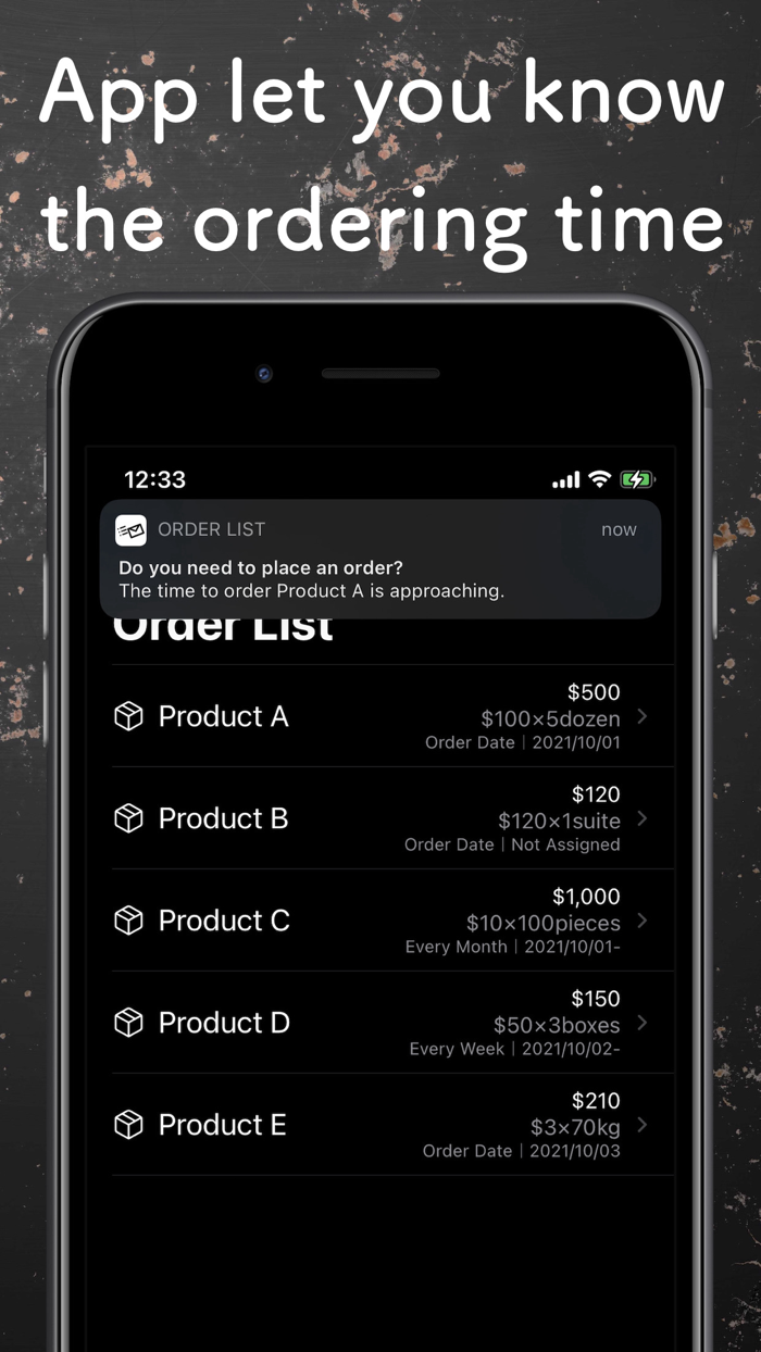 Order List - works with Mail