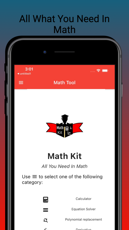 #1. Math Kit: All You Need In Math (iOS) بواسطة: Mohamad Hassan Hijab