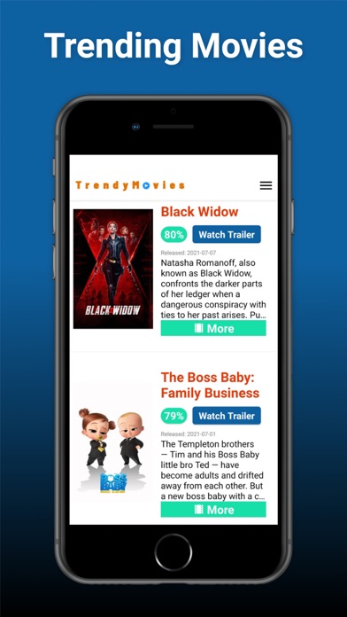TrendyMovies. Screenshot