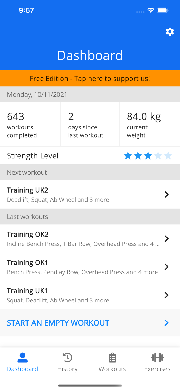 GymTime Workout Tracker