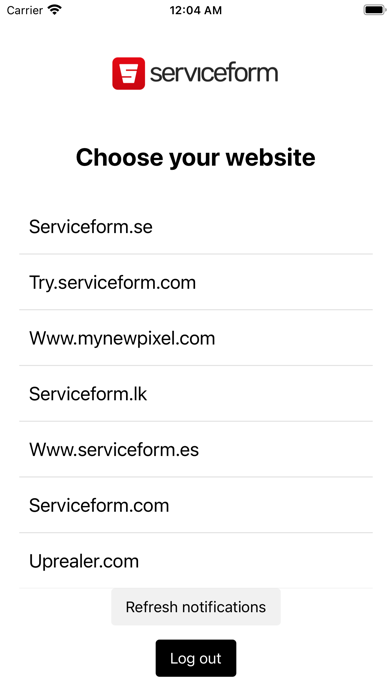 Serviceform Screenshot