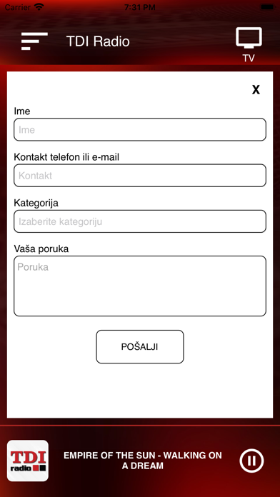 TDI Radio Screenshot