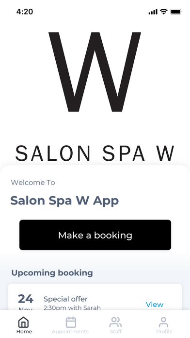 Salon Spa W App Screenshot