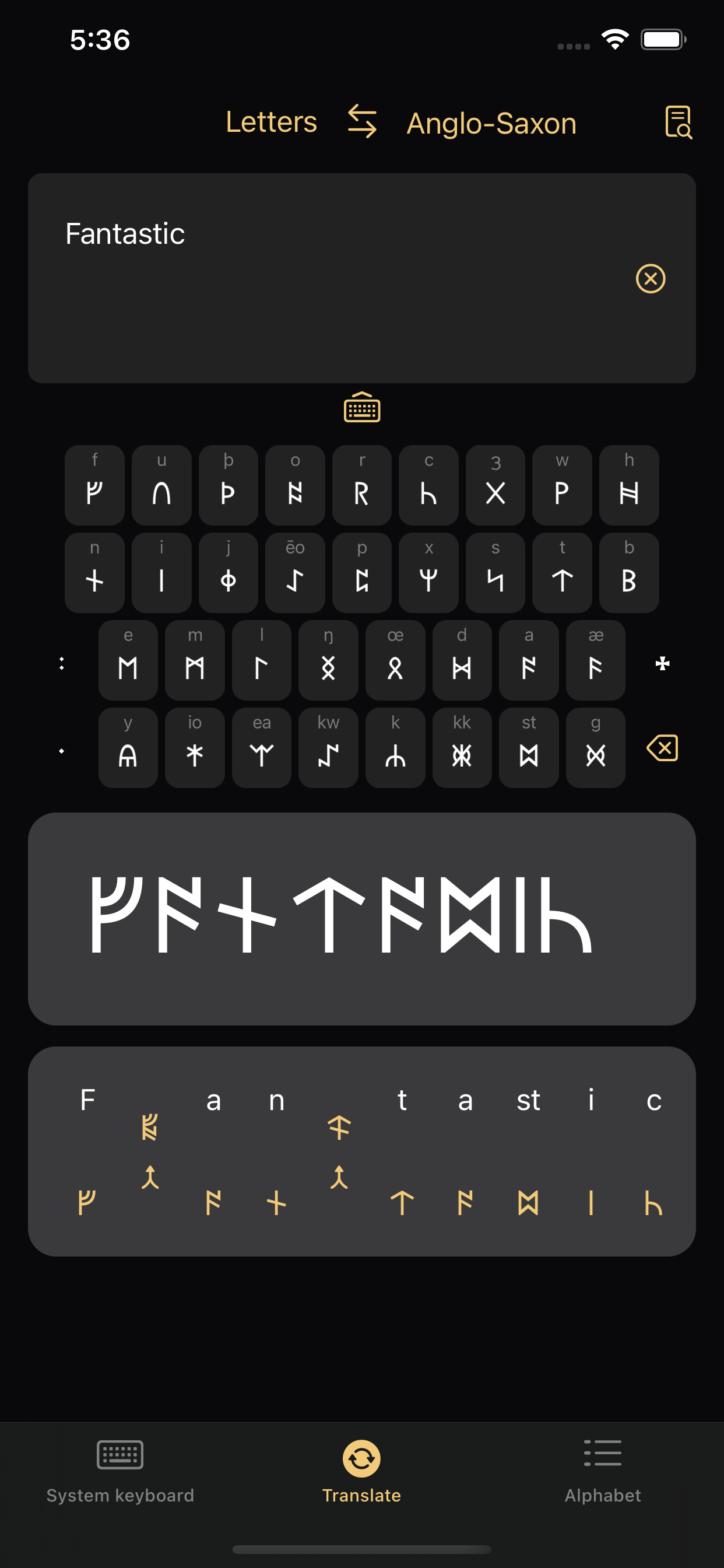 Write in Runic