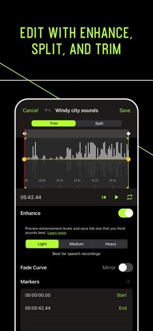 Screenshot of MOTIV Audio