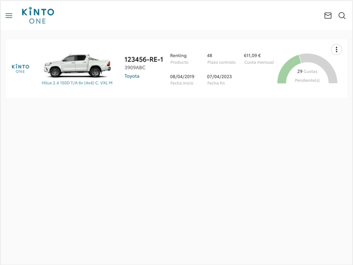 Kinto One Portal de clientes