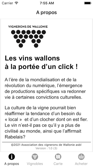 Les vignerons de Wallonie Screenshot