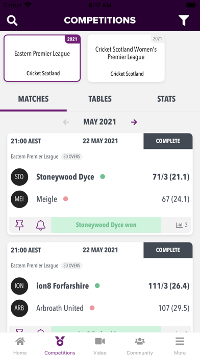 Cricket Scotland Live Screenshot