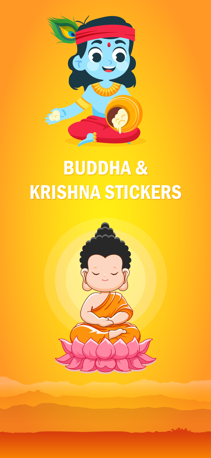 Buddha And Krishna Stickers