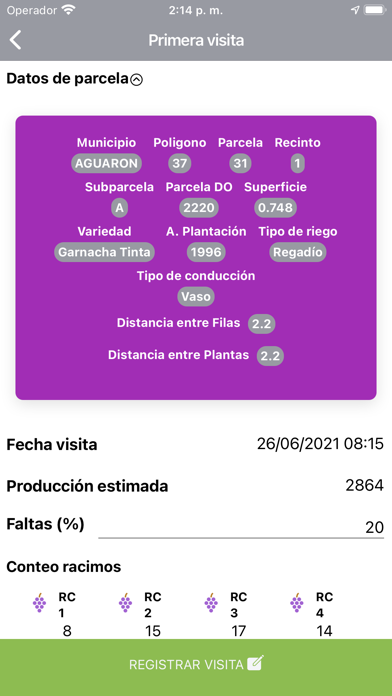 DOP Cariñena Control de Campo Screenshot