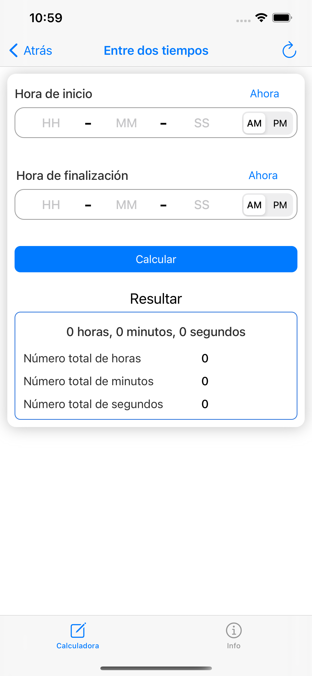Calculadora de tiempo: Time