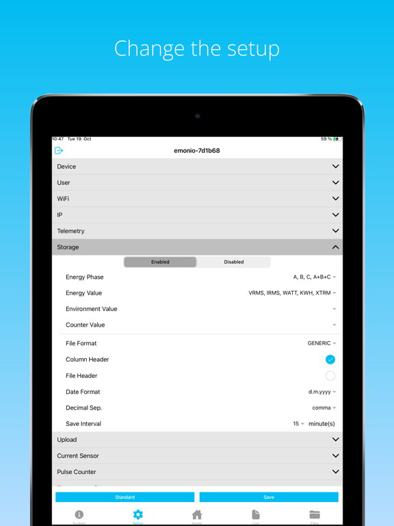 Emonio iPad screenshot
