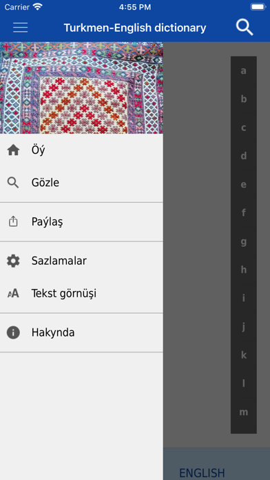 Turkmen-English Dictionary Screenshot