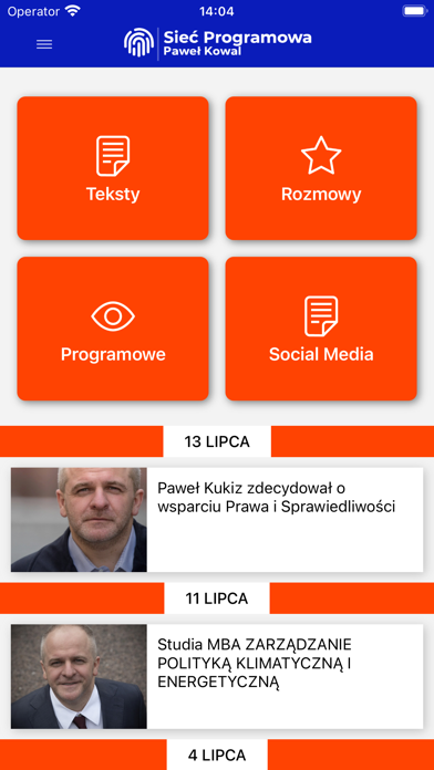 Sieć Programowa Paweł Kowal Screenshot