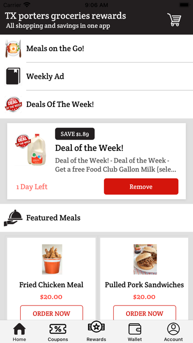 TX Porters Groceries Rewards Screenshot