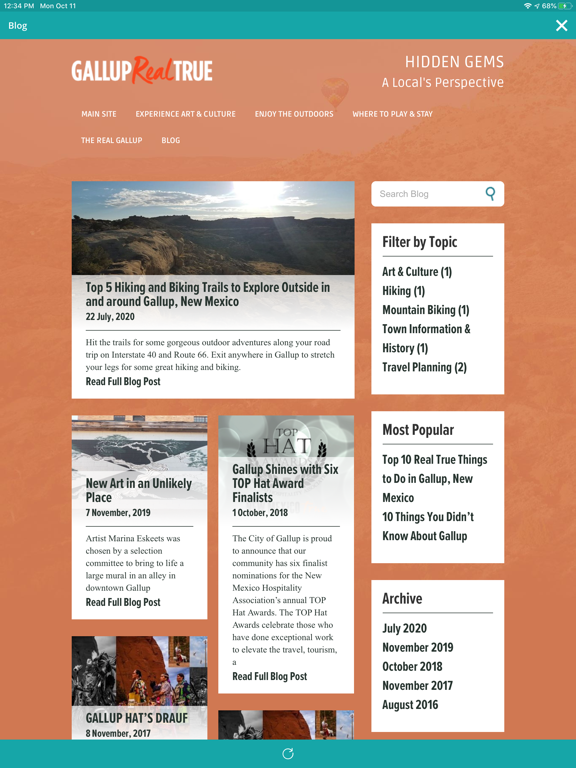 Visit Gallup NM iPad screenshot 8 - Travel app