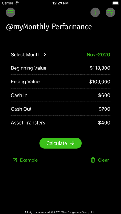 myMonthly Results Screenshot