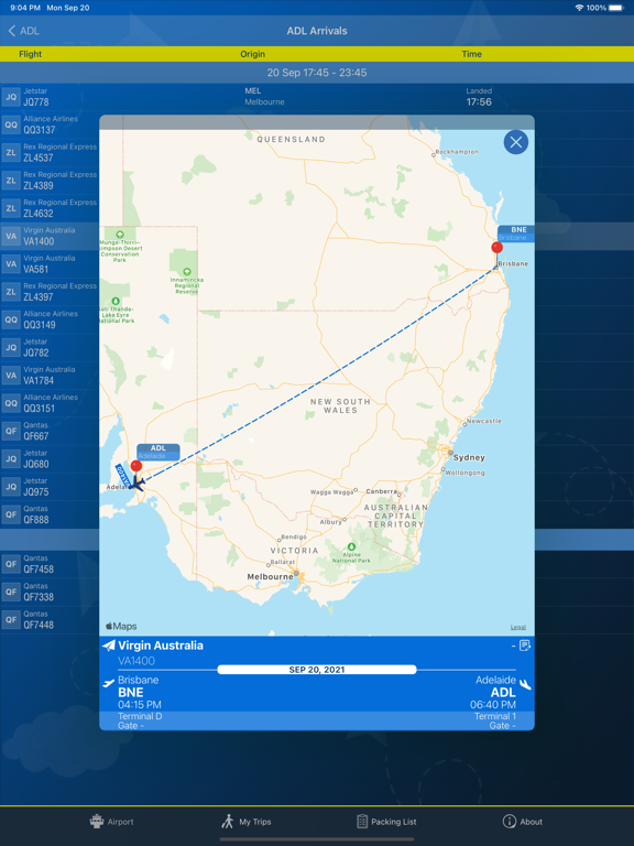 Screenshot #6 pour Adelaide Airport Info + Radar