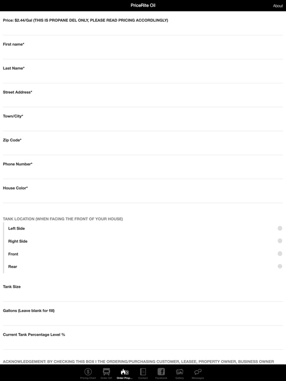 PriceRite Oil iPad screenshot 3 - Utilities app