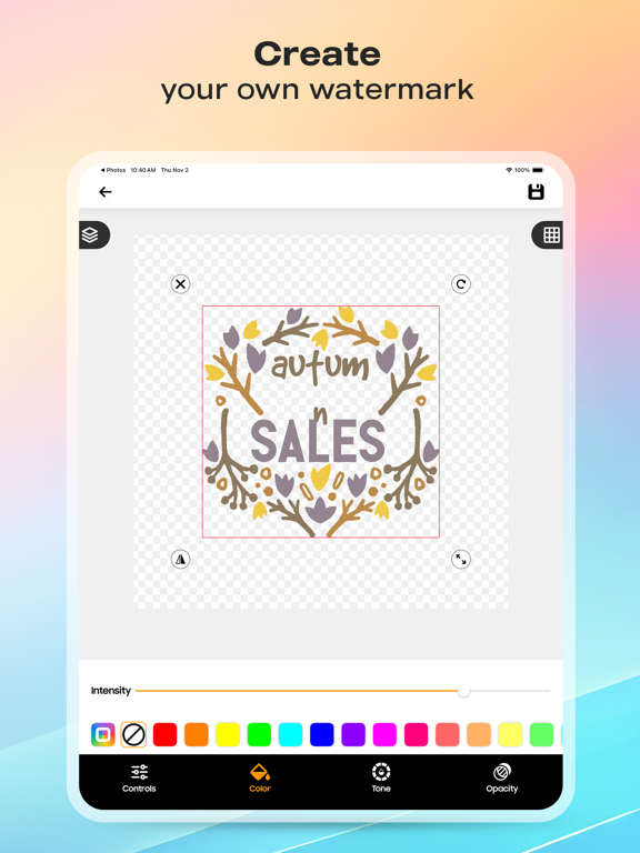 Watermark: Logo, Text on Photo iPad screenshot 4 - Photo & Video app