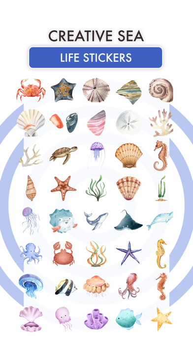 Screenshot #2 pour Watercolor Sea Life Emojis