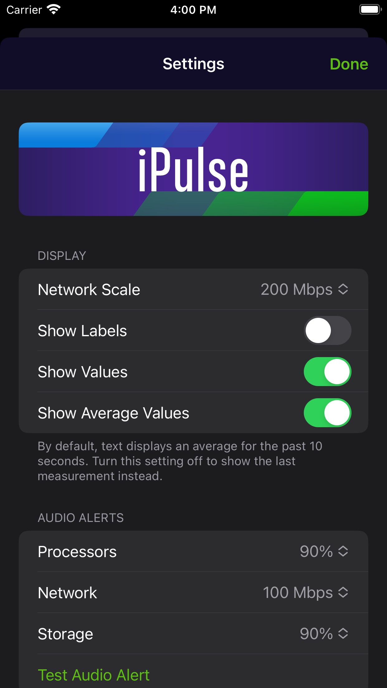 Screenshot do app iPulse - Monitor Your Device