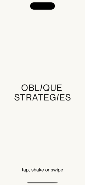 ‎Oblique Strategies SE Screenshot