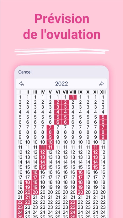 Screenshot #3 pour Calendrier: ovulation & règles