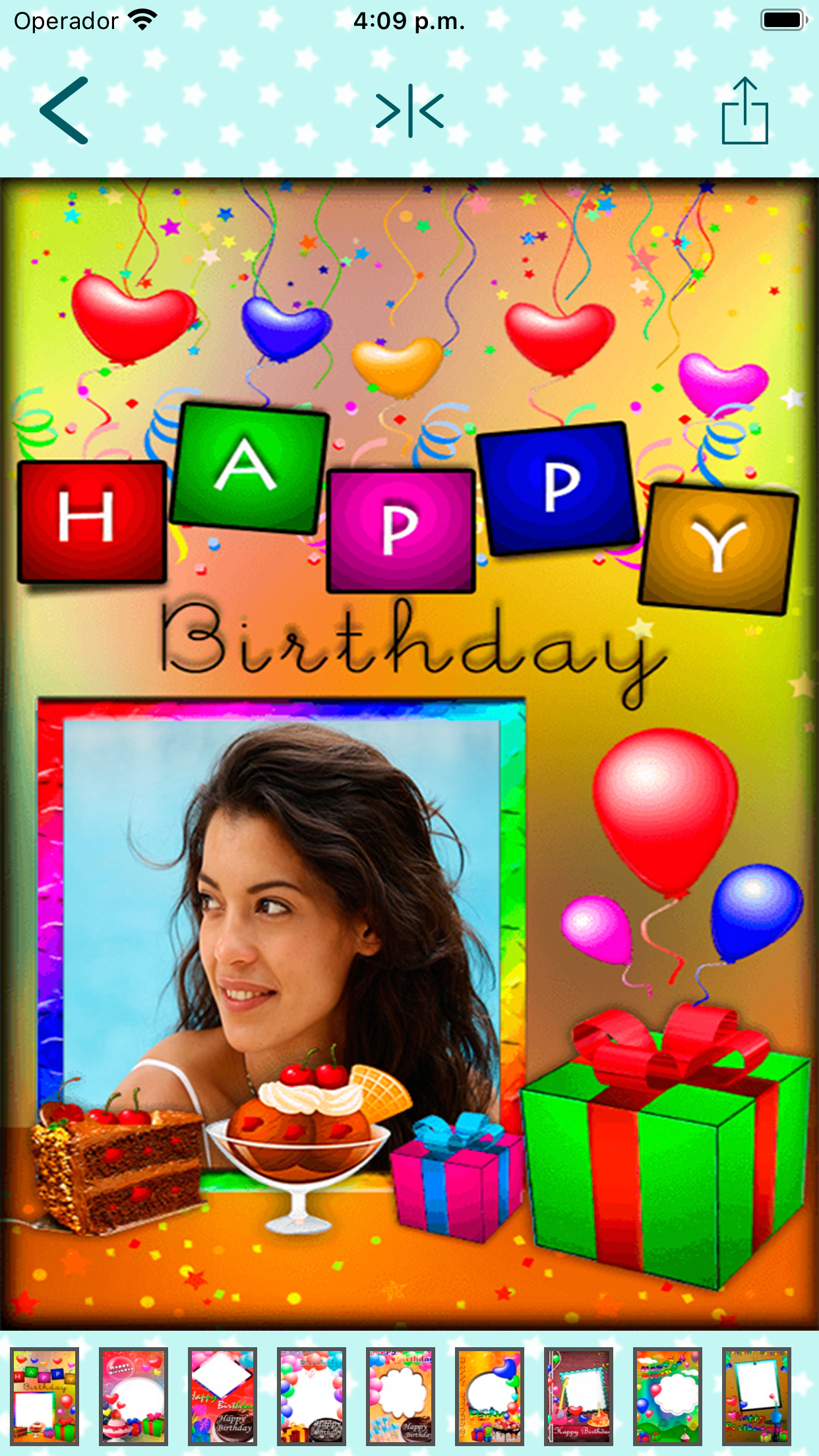 Happy birthday frames cards .