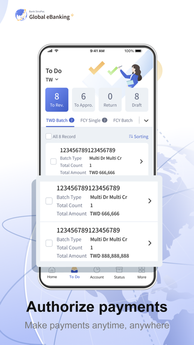 Bank Sinopac Global eBanking+ Screenshot