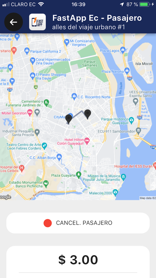 #4. FastApp Ec - Pasajero (iOS) 由: Josue Chavez