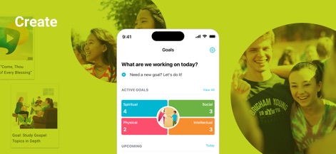 Gospel Living - Cet outil permet aux utilisateurs de définir et suivre leurs objectifs à travers des "catégories équilibrées" (spirituel, social, physique, intellectuel) et de visualiser leur progression grâce à une "synthèse claire des buts actifs".