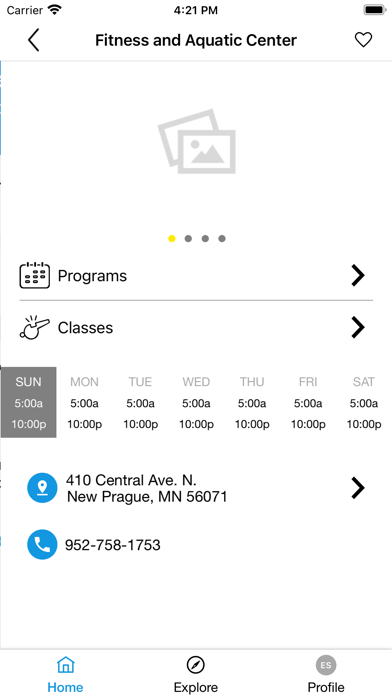Fitness and Aquatic Center Screenshot