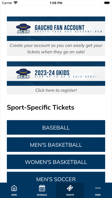 UC Santa Barbara Gauchos Screenshot