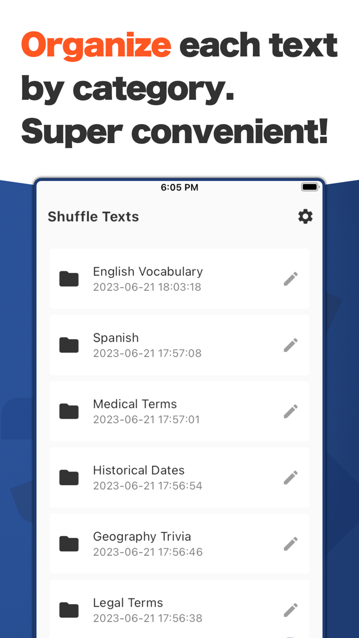 Shuffle Texts Fast Memorize