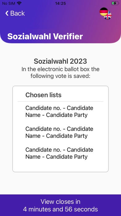 Sozialwahl Verifier Screenshot