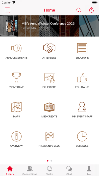 MBI Events Screenshot