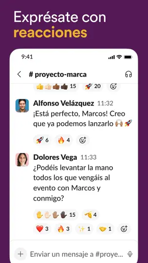 Captura de pantalla de Slack Para EMM en iPhone 5