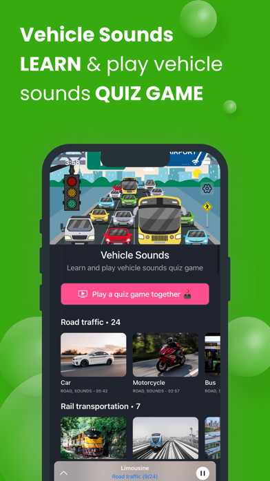 Vehicle Sounds: Learn & Quiz Screenshot
