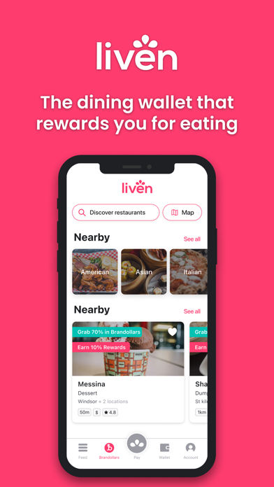 Screenshot #1 pour Liven - Eat, Pay & Earn food