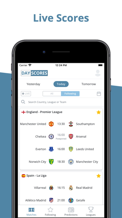 DayScores - Live Football App Screenshot