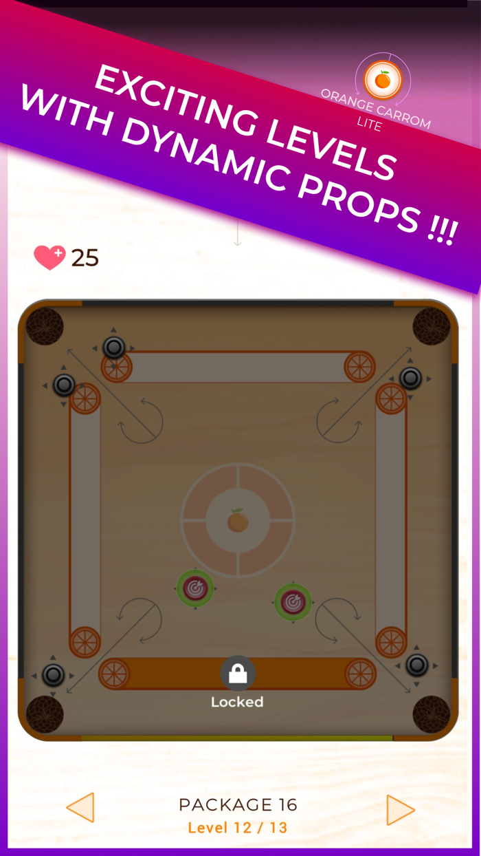 Trickshot Orange Carrom Lite