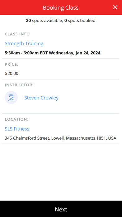 SLS Fitness Screenshot