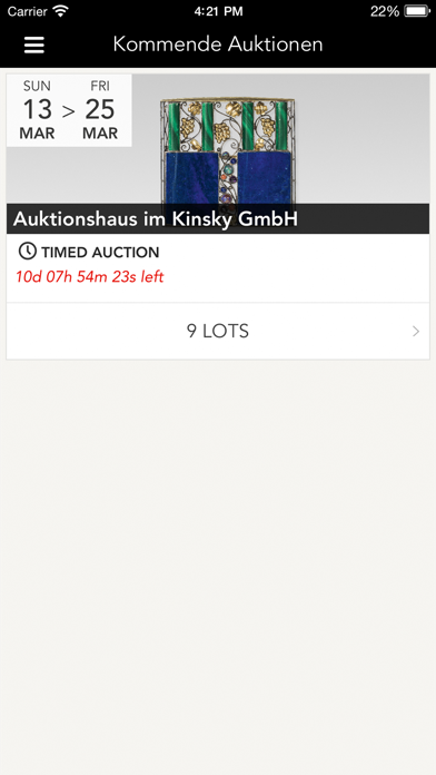 Kinsky Auctions Screenshot
