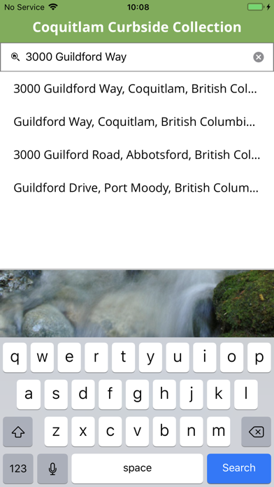 Coquitlam Curbside Collection Screenshot
