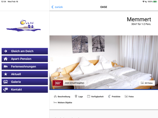 OASE Baltrum iPad screenshot 2 - Travel app