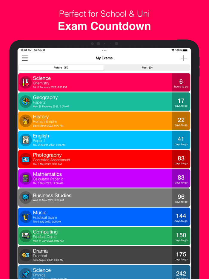 Exam Countdown - School and Uni