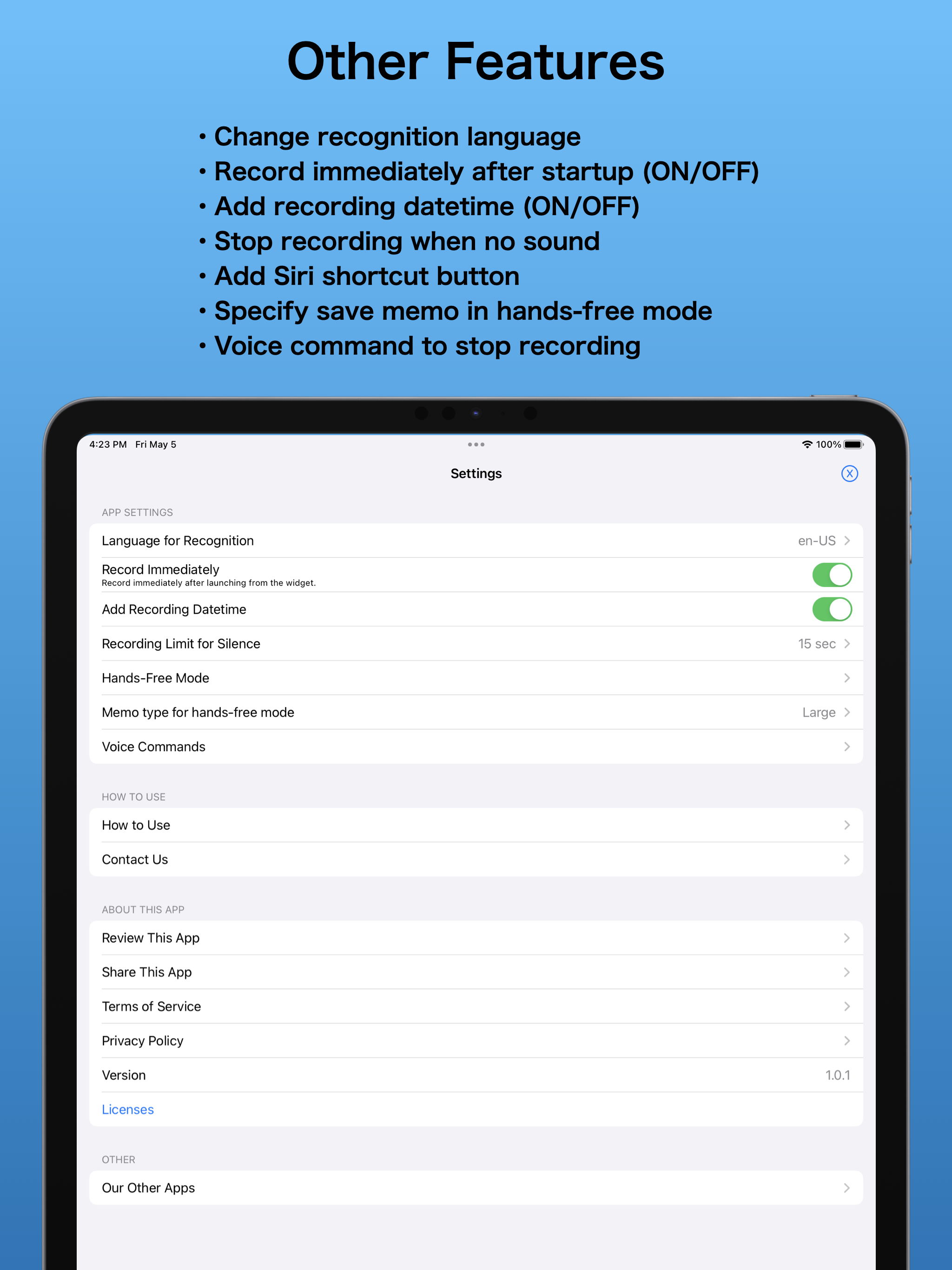 Voice Widget Memo